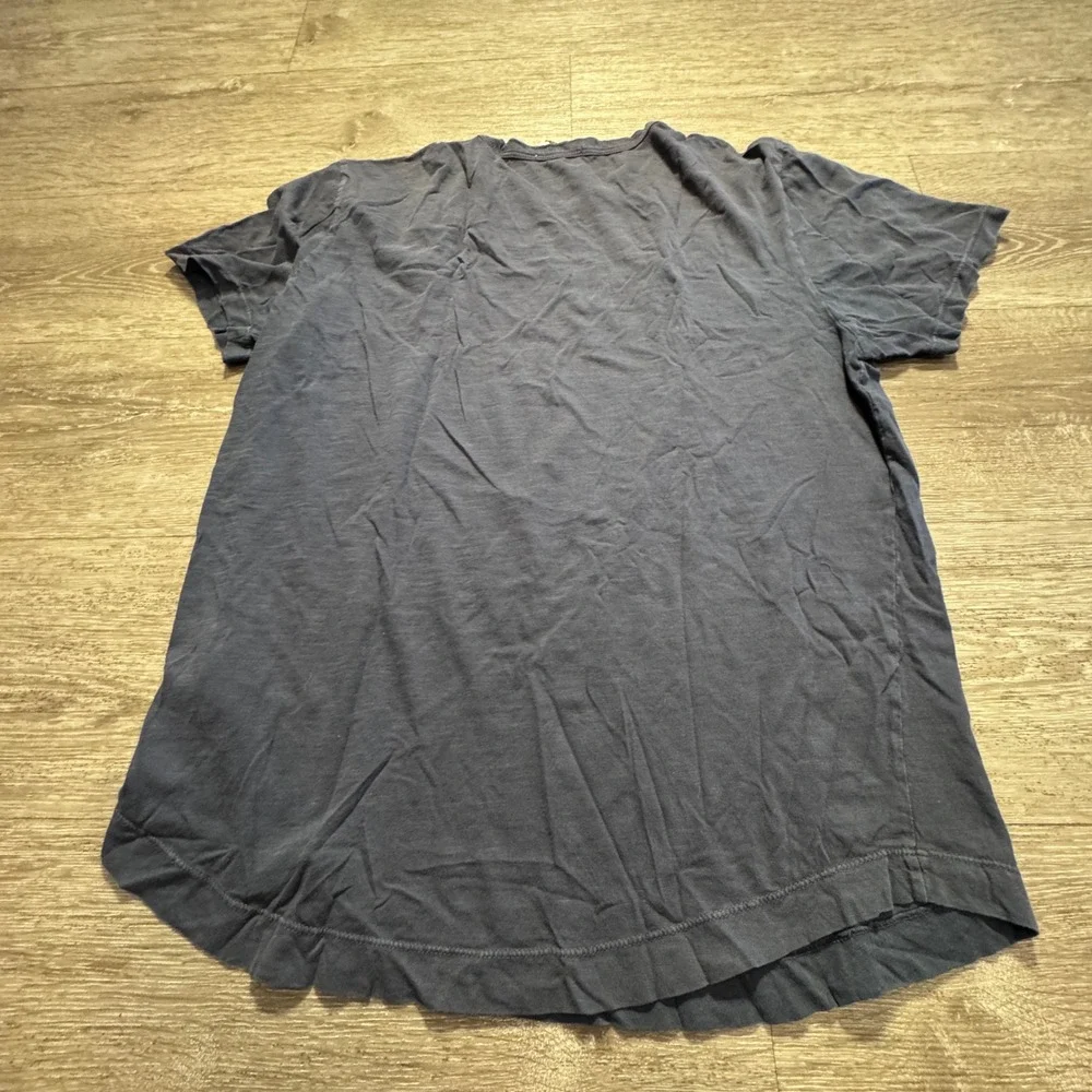 Buck Mason Shirt Mens M Blue Cotton Slub Curved Hem Tee Heritage Made in USA